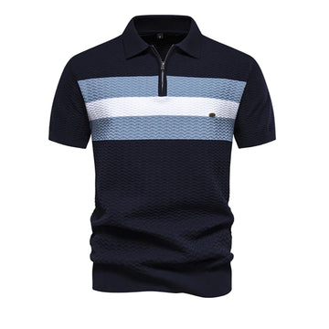 2024 men's summer ribbed breathable polo shirt