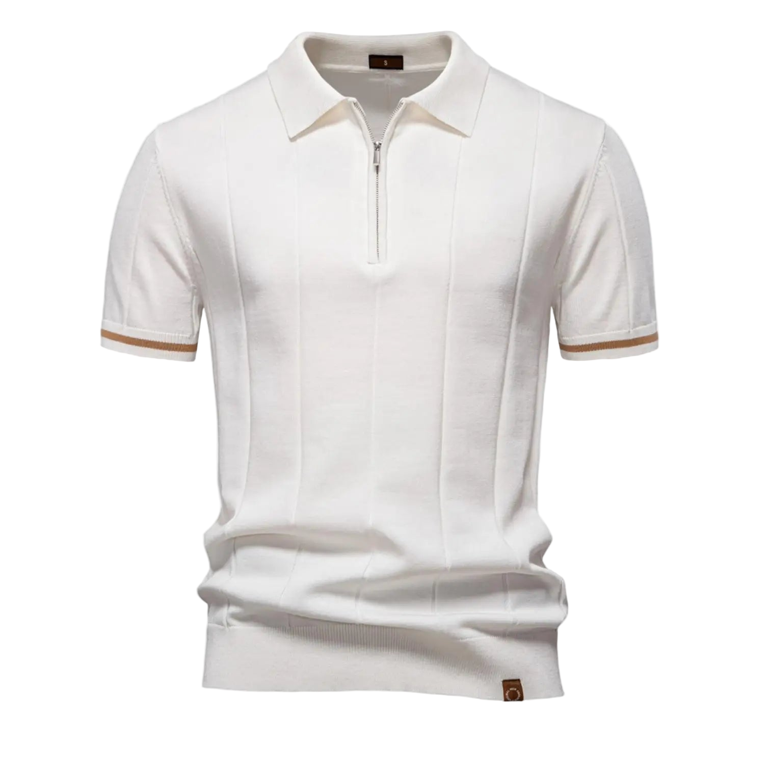 Men’s Solid Polo – Sporty, Zipper, Slim Fit, and Casual