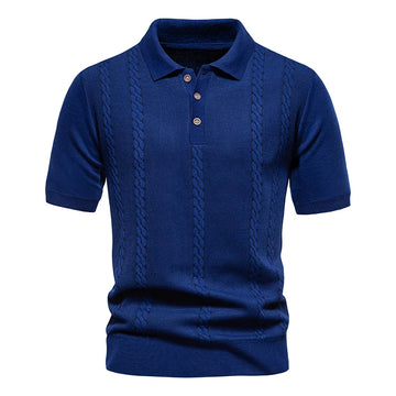 Men's short-sleeve retro casual polo shirt