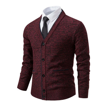 Men's casual V-neck knitted sweater coat