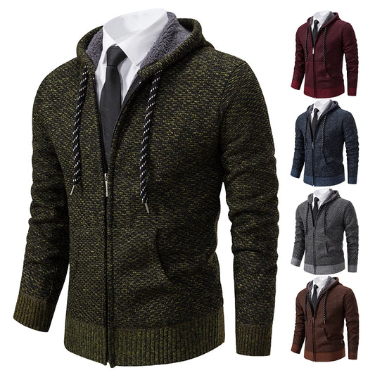 2023 men's autumn/winter velvet-lined cardigan