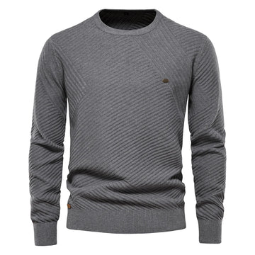Men’s Cotton Sweater – Solid, Striped, O-Neck, Casual and High Quality