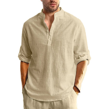 Men’s long-sleeve lightweight Henley shirt