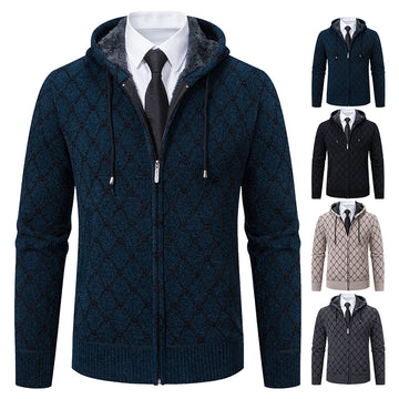 Men's winter velvet-lined padded cardigan