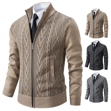2023 men&#39;s warm cashmere knitted sweater coat