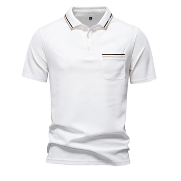 2025 men's classic solid-color pocket polo